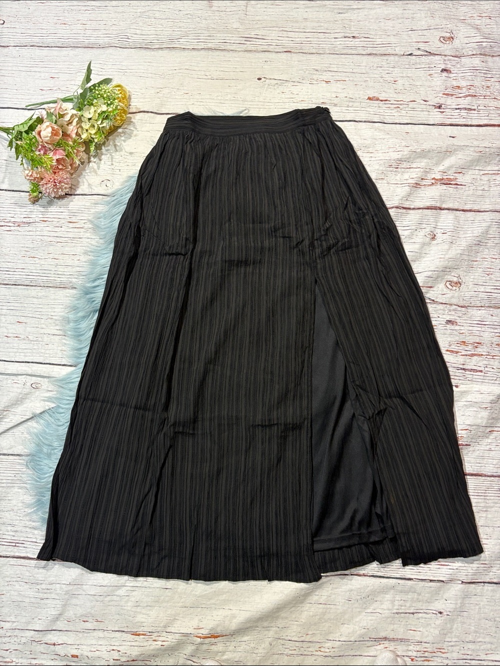 NWT Lulus Midsummer Memories Black Mid-Rise Maxi Skirt - Picture 2 of 7